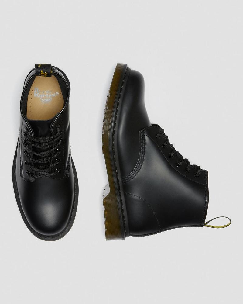 Black Men's Dr Martens 101 Smooth Leather Ankle Boots | CA 409ZUT